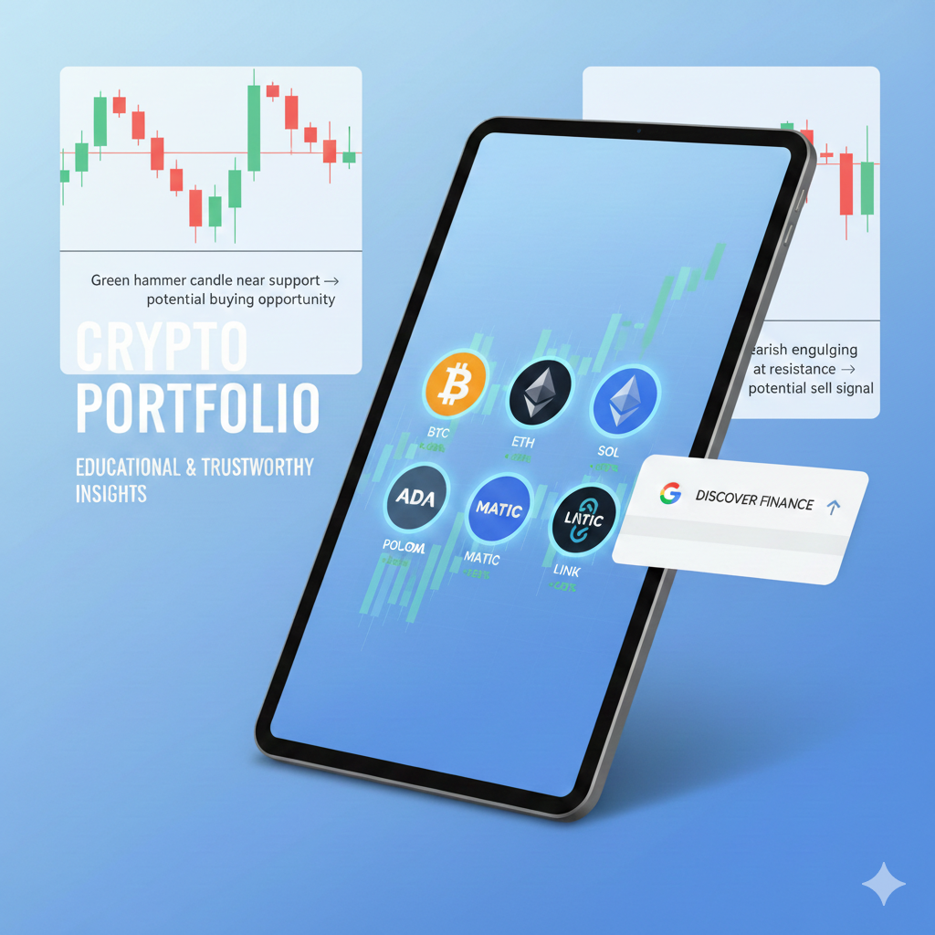 Top 7 crypto investments for 2026 shown on candlestick charts and portfolio dashboard
