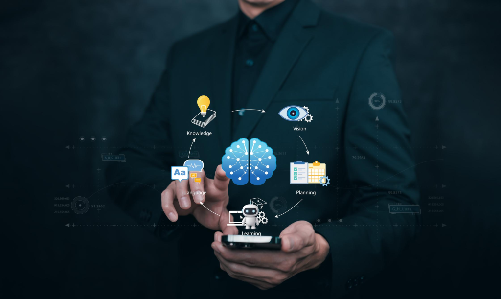 Artificial Intelligence Decision Making and Business Analytics Automation Concept