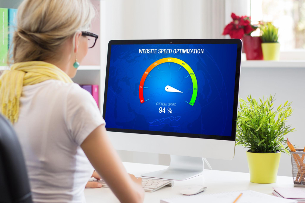 Concept of working with website speed digital strategy for businessoptimization