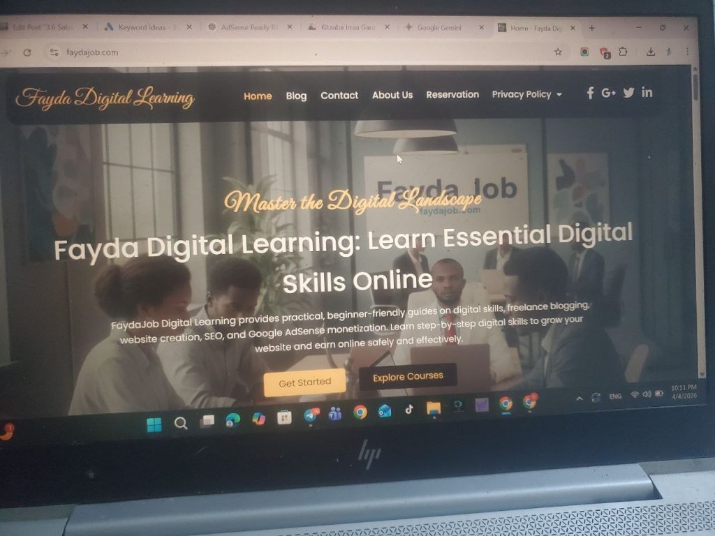 faydajob.com navigation menu in website features for modern business