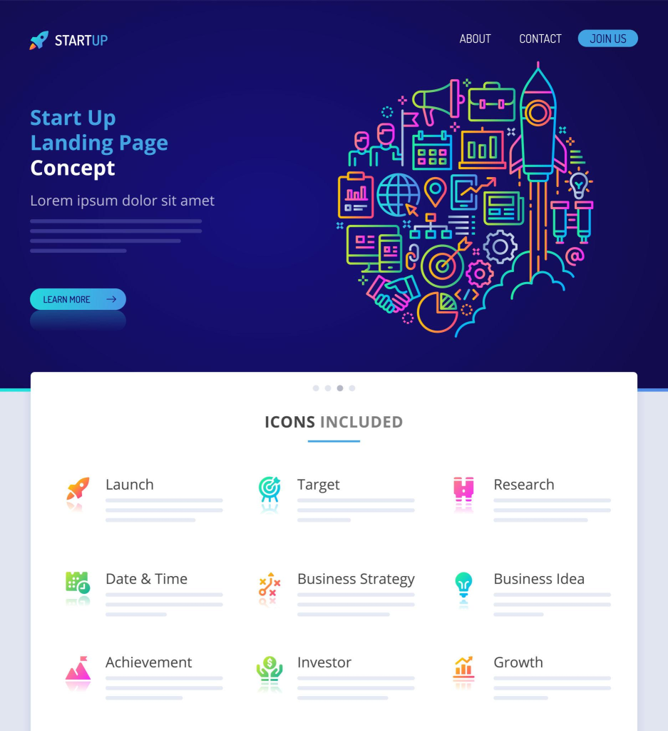 Startup Home Page Design Concept for Digital Strategy for African Startups