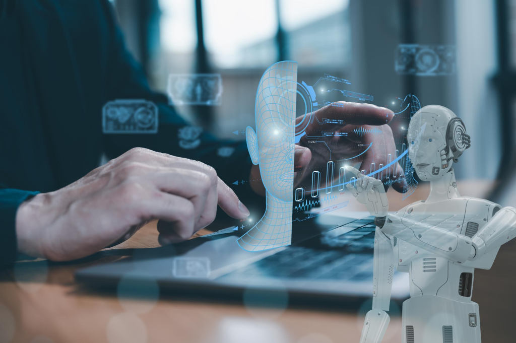 AI technology concept, Customer Relationship Management, Executive's select Human Resource with AI crypto trading signals