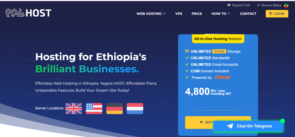 best web hosting services in Ethiopia